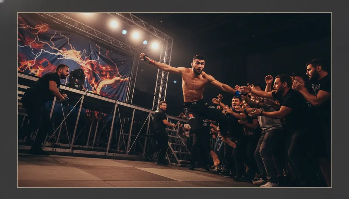 Arman Tsarukyan's Dramatic Stage Fall at RAF 8 Sparks Safety Concerns and Promotional Debate