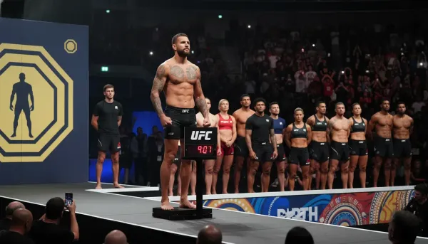 UFC Perth Wiegen: Komplette Kämpfer-Aufstellung tritt vor Samstags Action-geladener Karte auf die Waage